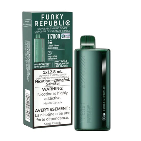 Passionfruit Kiwi Lime Ice Funky Republic Ti7000 Disposable Vape