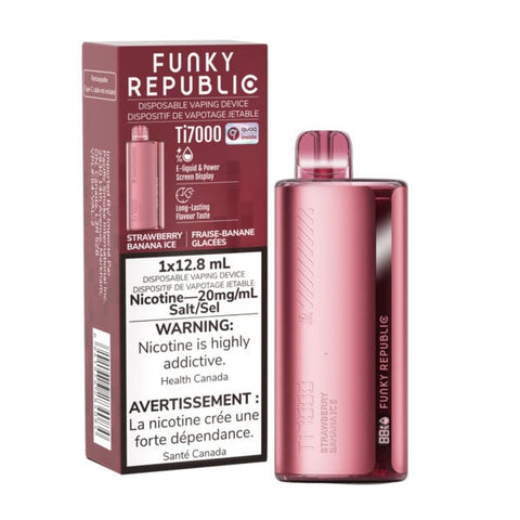 Strawberry Banana Ice Funky Republic Ti7000 Disposable Vape