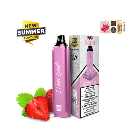 Strawberry Ice IVG Bar Max 5000 Disposable Vape