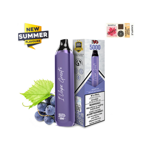 Grape Ice IVG Bar Max 5000 Disposable Vape