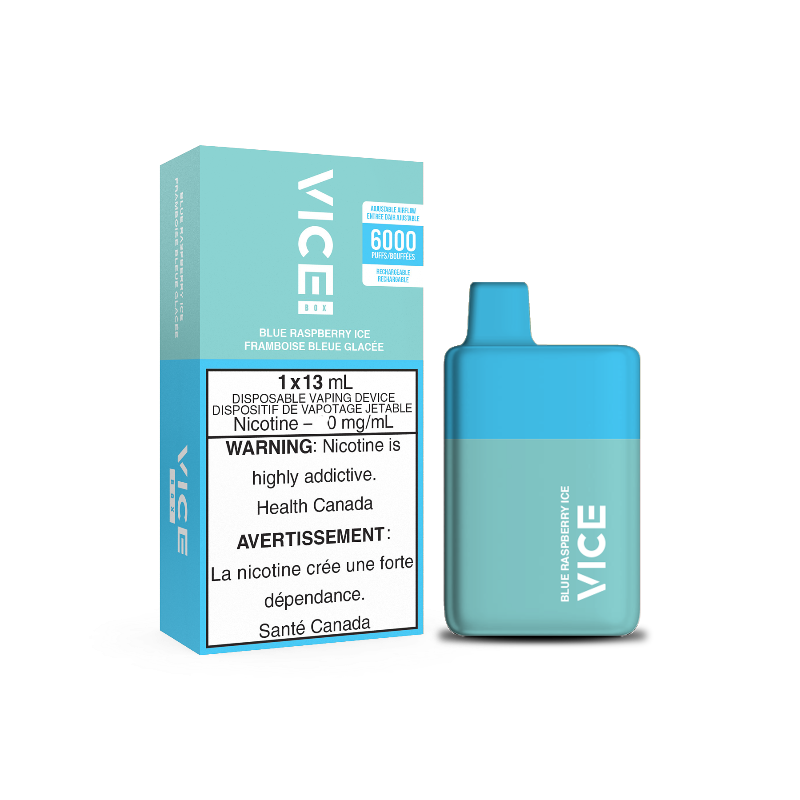 Introducing Nicotine Free Disposable. VICE BOX BLUE RASPBERRY ICE DISPOSABLE MISTER VAPOR CANADA TORONTO, BURLINGTON