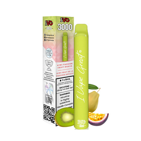 Kiwi Fruit Passion Fruit Guava IVG 3000 Disposable Vape