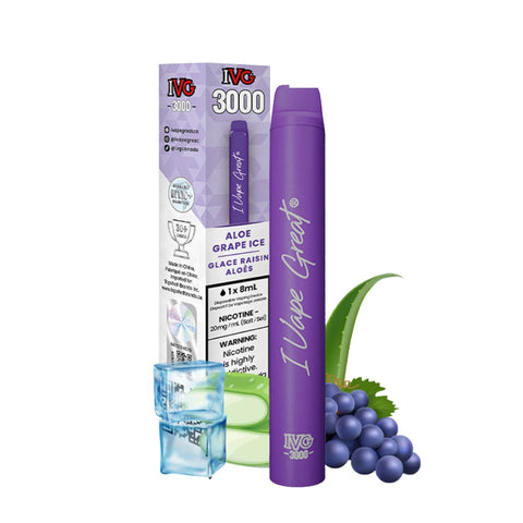 Aloe Grape Ice IVG 3000 Disposable Vape