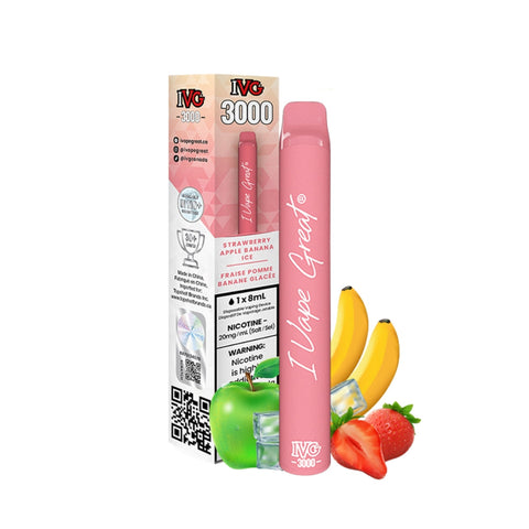 Strawberry Apple Banana Ice IVG 3000 Disposable Vape