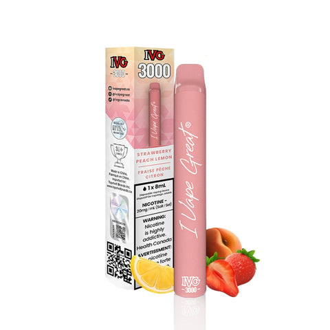 Strawberry Peach Lemon IVG 3000 Disposable Vape