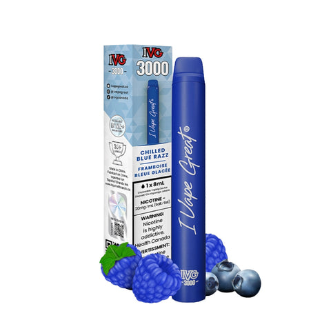 Chilled Blue Razz IVG 3000 Disposable Vape