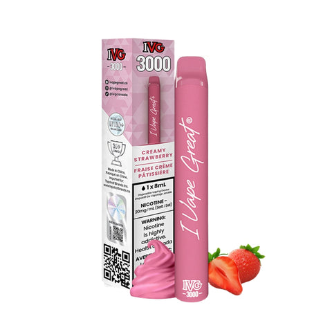 Creamy Strawberry IVG 3000 Disposable Vape