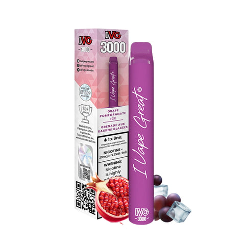 Grape Pomegranate Ice IVG 3000 Disposable Vape