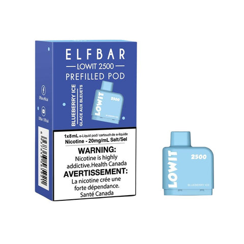 Blueberry Ice Elf Bar Lowit 2500 Prefilled Pod