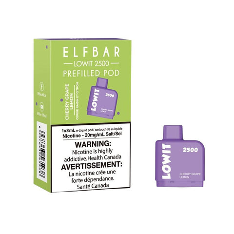 Cherry Grape Lemon Elf Bar Lowit 2500 Prefilled Pod