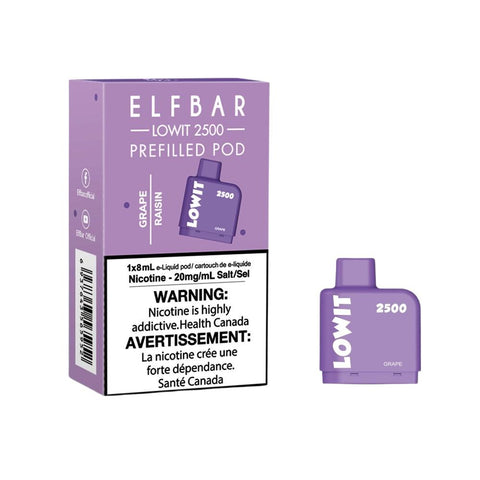 Grape Elf Bar Lowit 2500 Prefilled Pod