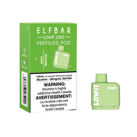 Mint Elf Bar Lowit 2500 Prefilled Pod