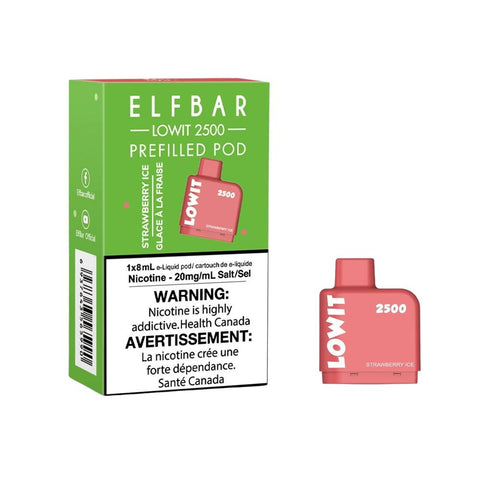 Strawberry Ice Elf Bar Lowit 2500 Prefilled Pod