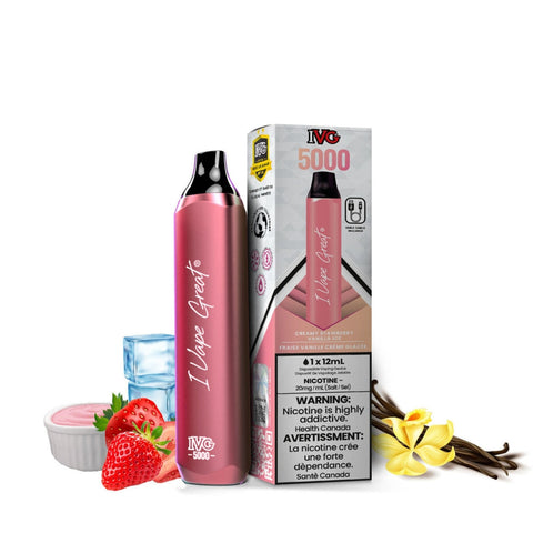 Creamy Strawberry Vanilla Ice IVG Bar Max 5000 Disposable Vape