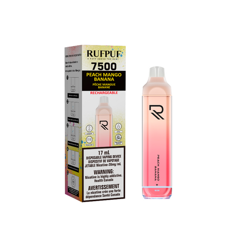 RUFPUF PEACH MANGO BANANA DISPOSABLE (7500 PUFFS) Mister Vpaor