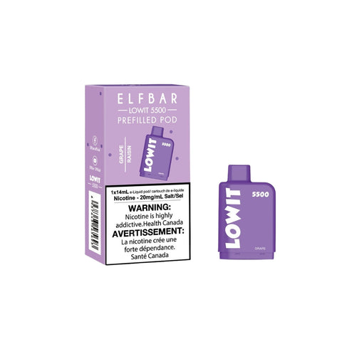 Grape Elf Bar Lowit 5500 Prefilled Pod