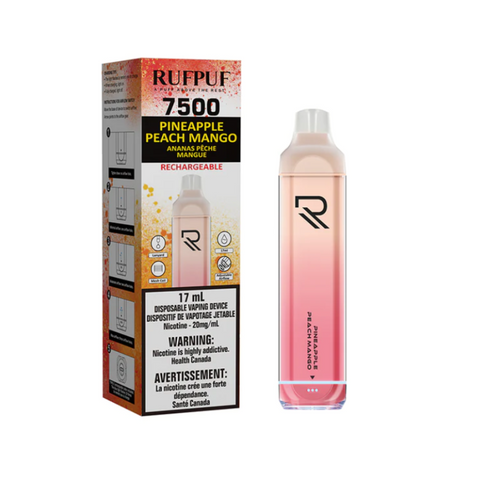 VAPE STORE NEAR ME RUFPUF PINEAPPLE PEACH MANGO DISPOSABLE (7500 PUFFS) MISTER VAPOR CANADA