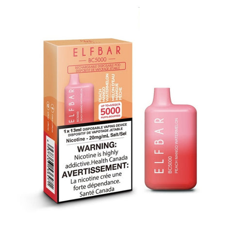 Peach Mango Watermelon Elf Bar BC5000 Disposable Vape