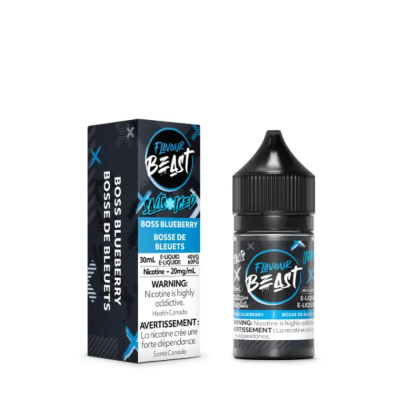 NEW ARRIVAL FLAVOUR BEAST E-LIQUID BOSS BLUEBERRY SALT AT MISTER VAPOR