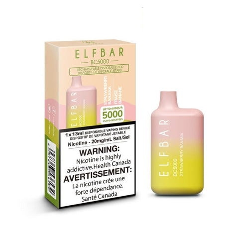 Strawberry Banana Elf Bar BC5000 Disposable Vape